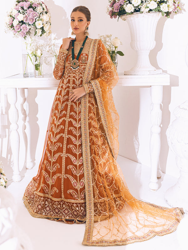 ROHEENAZ Luxury Kalidaar Unstitched 4Pc Chiffon Suit - RUNCH230109 - Luxury Chiffon Collection 2023 Brand Mafia by Zonash