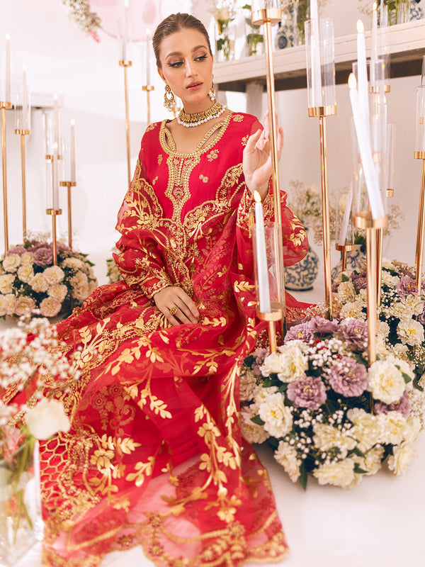 ROHEENAZ Luxury Kalidaar Unstitched 4Pc Chiffon Suit - RUNCH230110 - Luxury Chiffon Collection 2023 Brand Mafia by Zonash