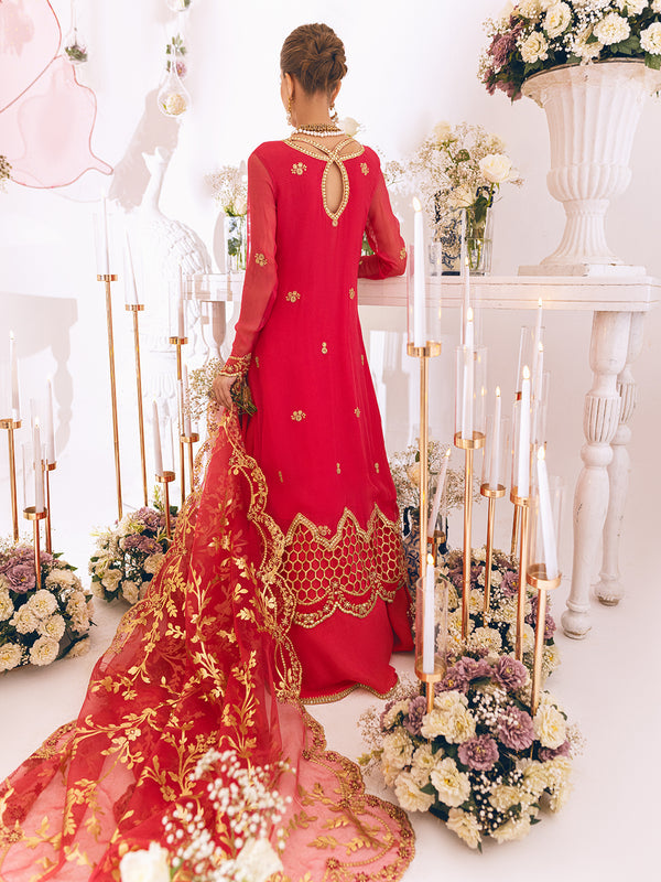 ROHEENAZ Luxury Kalidaar Unstitched 4Pc Chiffon Suit - RUNCH230110 - Luxury Chiffon Collection 2023 Brand Mafia by Zonash