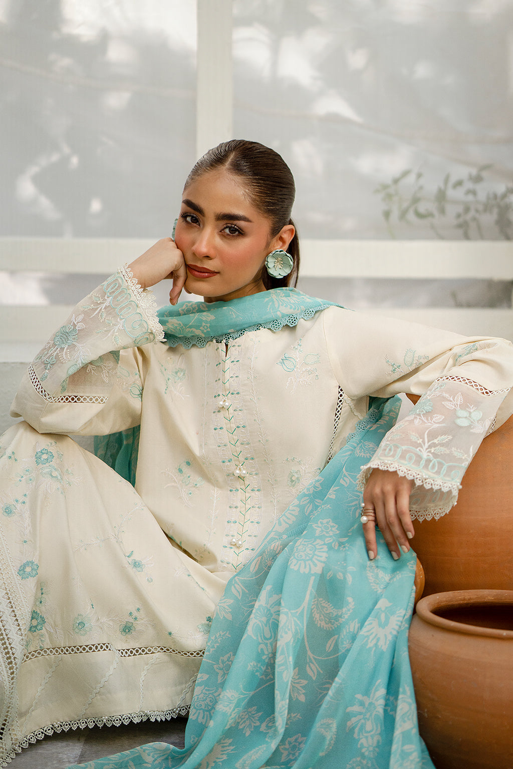 Saad Shaikh Unstitched 3 Piece Embroidered Lawn Suit SSK24E - ZURUJ - Festive Collection - Brand Mafia by Zonash