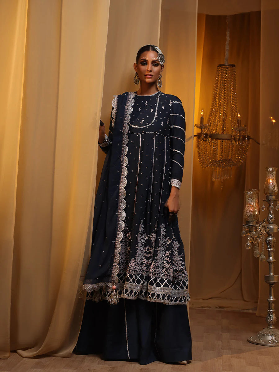 Salitex by Nora Unstitched 3 Piece Embroidered Chiffon Suit - Zingali - Luxury Collection