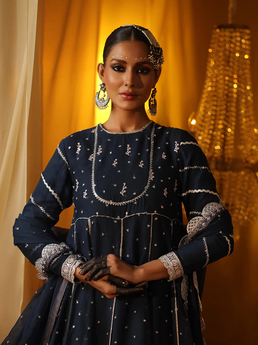 Salitex by Nora Unstitched 3 Piece Embroidered Chiffon Suit - Zingali - Luxury Collection