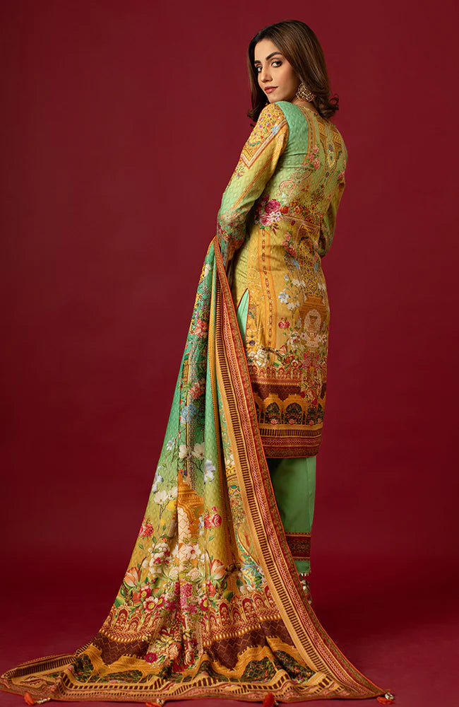 Samia By AB Textiles Unstitched 3 Piece Digital Printed Pure Linen Suit - Fashion'20 PLF - 01 SEA VERT – Summer Collection Brand Mafia by Zonash