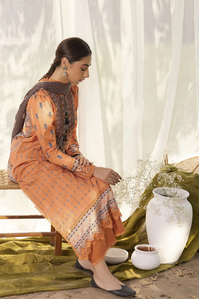 Aabyaan Embroidered Lawn Suits Unstitched 3 Piece ABY23P AP-03 Amira - Summer Collection Brand Mafia by Zonash
