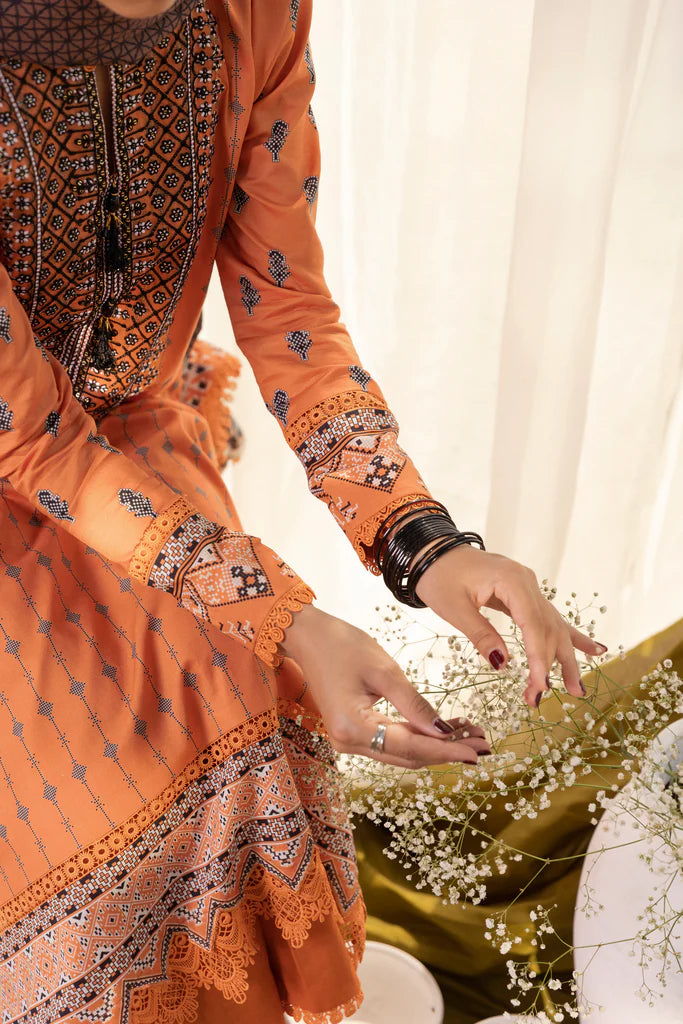 Aabyaan Embroidered Lawn Suits Unstitched 3 Piece ABY23P AP-03 Amira - Summer Collection Brand Mafia by Zonash