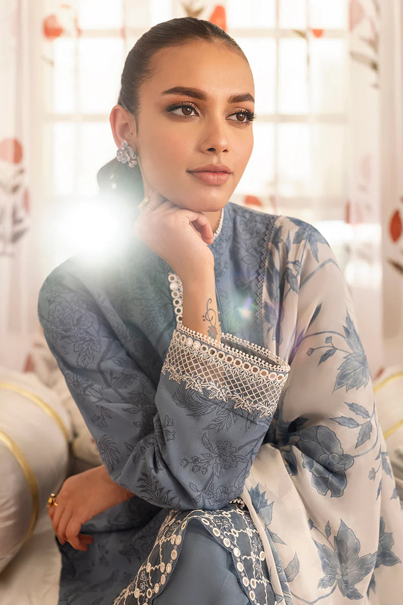 Cross Stitch Embroidered Jacquard Suits Unstitched 3 Piece CS23EL 01 Beryl Fern - Eid Collection Brand Mafia by Zonash