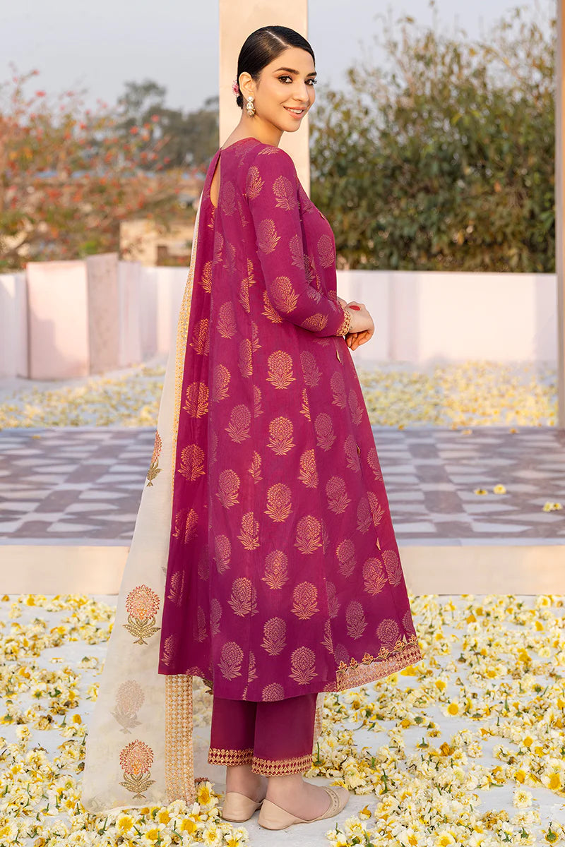 Cross Stitch Embroidered Jacquard Suits Unstitched 3 Piece CS23EL 02 Crimson Bloom - Eid Collection Brand Mafia by Zonash
