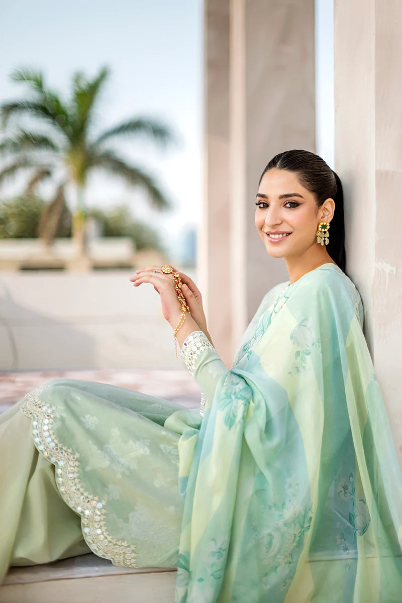 Cross Stitch Embroidered Jacquard Suits Unstitched 3 Piece CS23EL 03 Eden Glow - Eid Collection Brand Mafia by Zonash