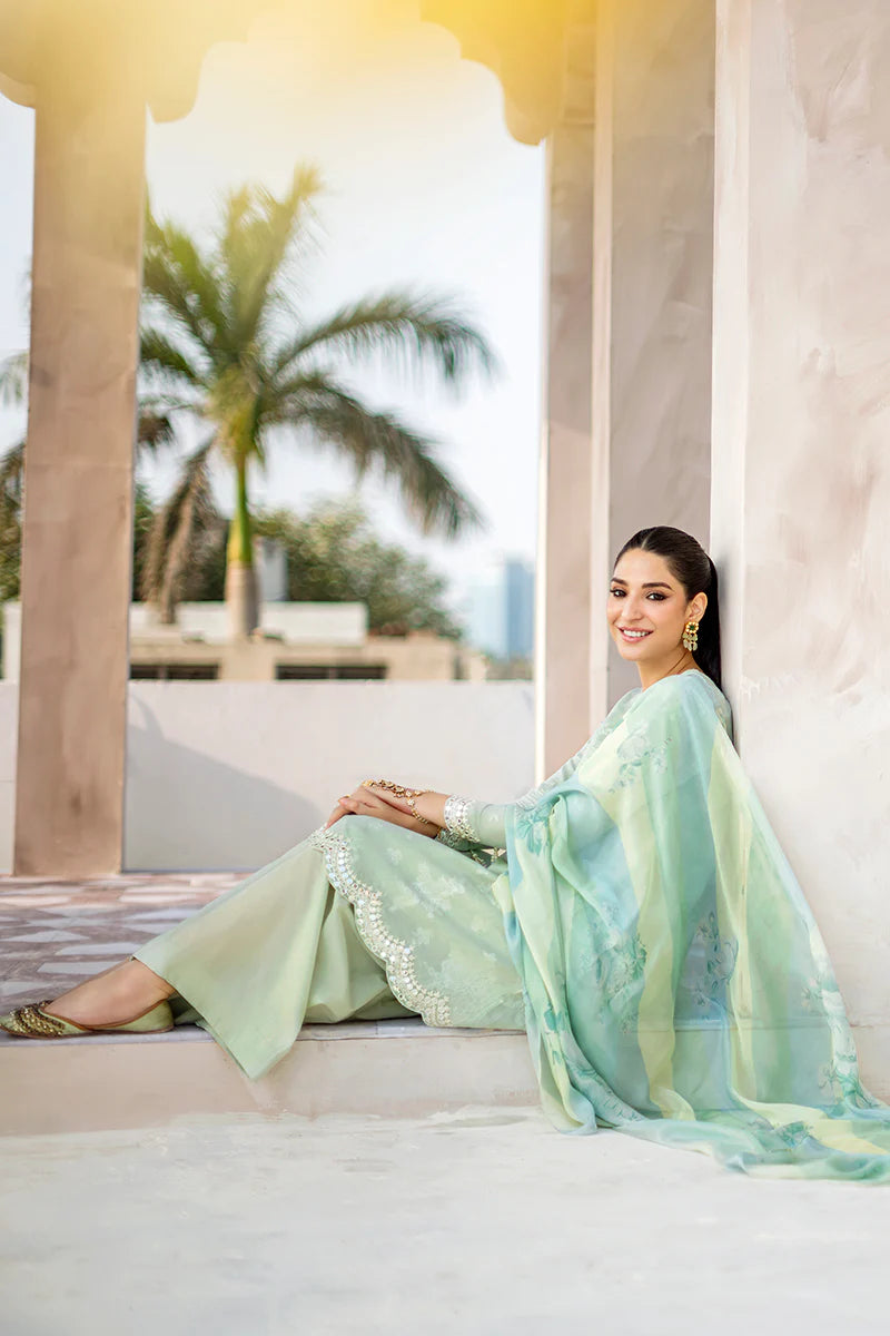 Cross Stitch Embroidered Jacquard Suits Unstitched 3 Piece CS23EL 03 Eden Glow - Eid Collection Brand Mafia by Zonash