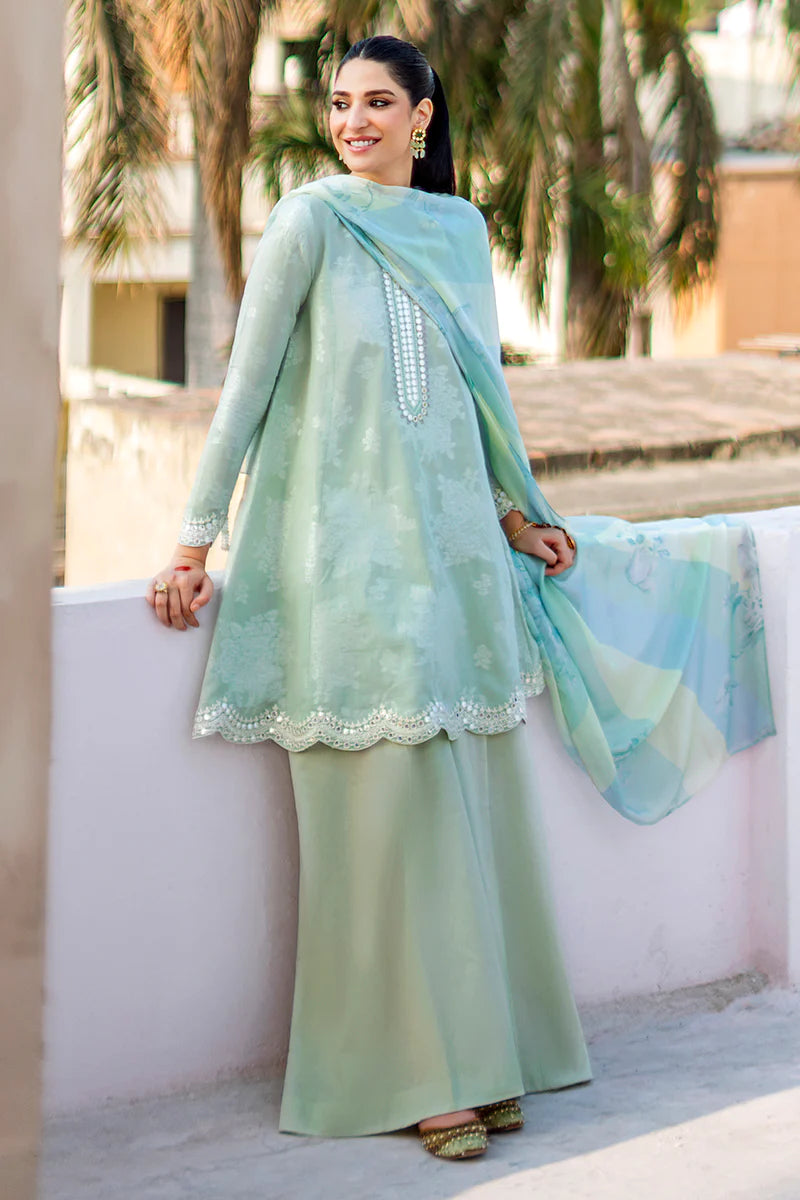 Cross Stitch Embroidered Jacquard Suits Unstitched 3 Piece CS23EL 03 Eden Glow - Eid Collection Brand Mafia by Zonash