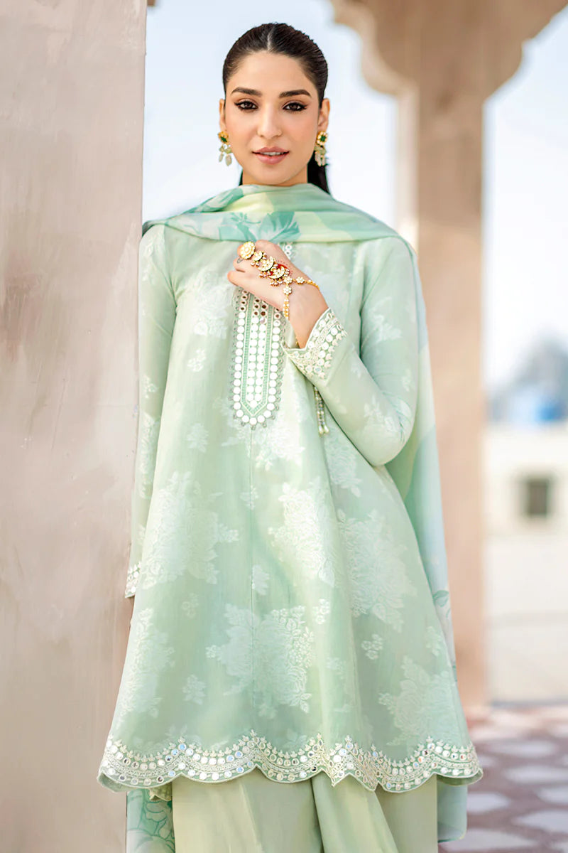 Cross Stitch Embroidered Jacquard Suits Unstitched 3 Piece CS23EL 03 Eden Glow - Eid Collection Brand Mafia by Zonash