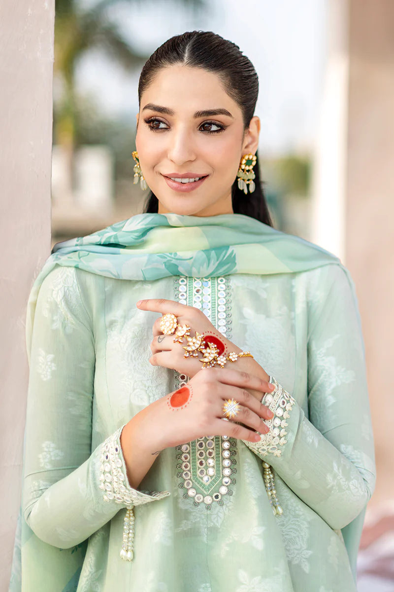 Cross Stitch Embroidered Jacquard Suits Unstitched 3 Piece CS23EL 03 Eden Glow - Eid Collection Brand Mafia by Zonash