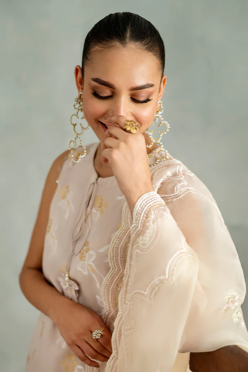 Cross Stitch Embroidered Jacquard Suits Unstitched 3 Piece CS23EL 04 Pastel Bow - Eid Collection Brand Mafia by Zonash