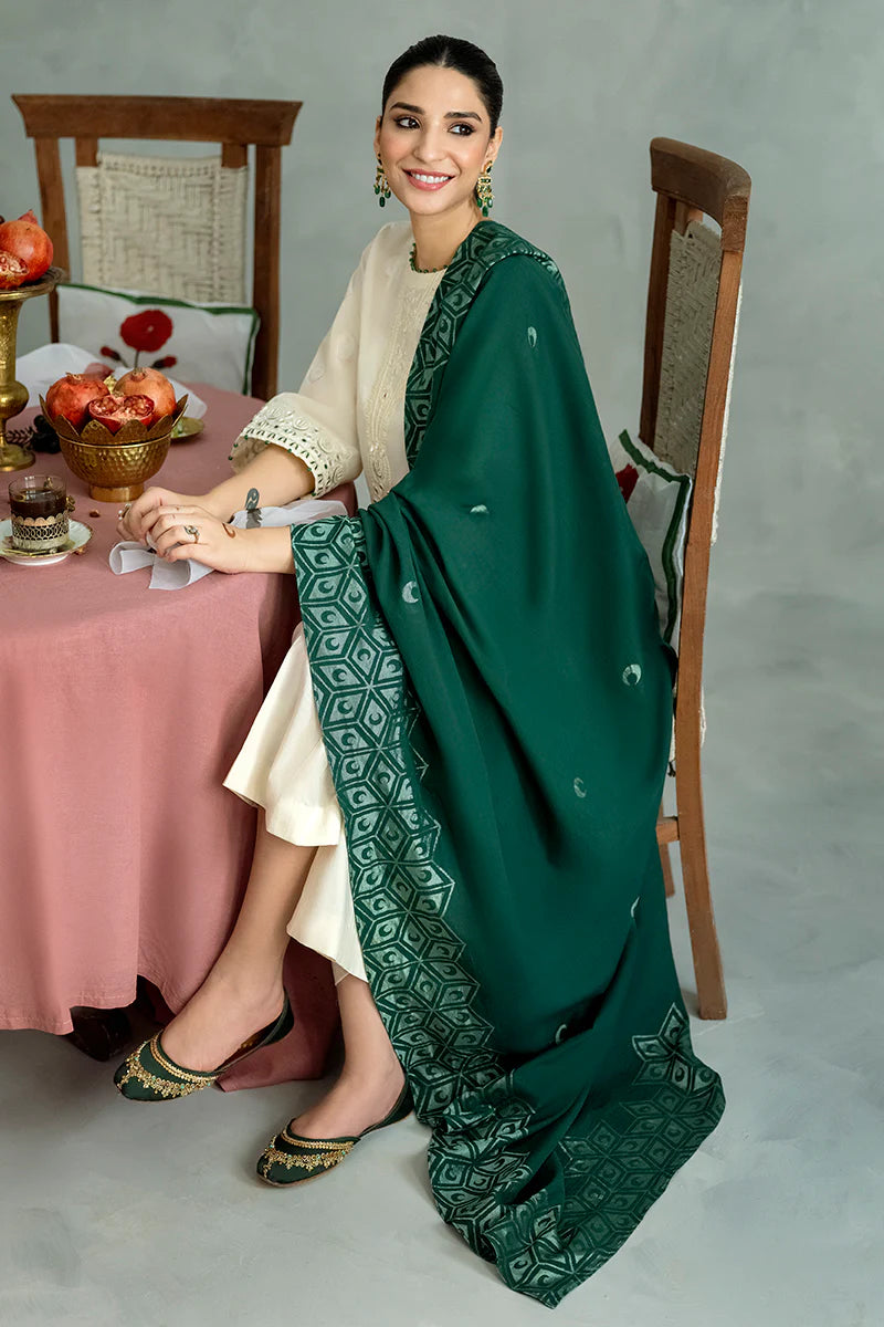 Cross Stitch Embroidered Jacquard Suits Unstitched 3 Piece CS23EL 06 Moon Beam - Eid Collection Brand Mafia by Zonash