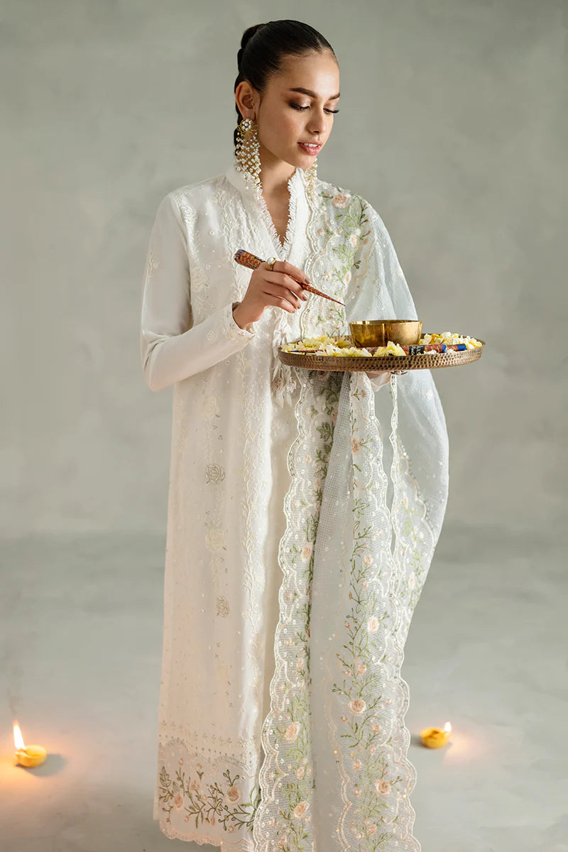 Cross Stitch Embroidered Lawn Suits Unstitched 3 Piece CS23EL 09 Blue Fog - Eid Collection Brand Mafia by Zonash