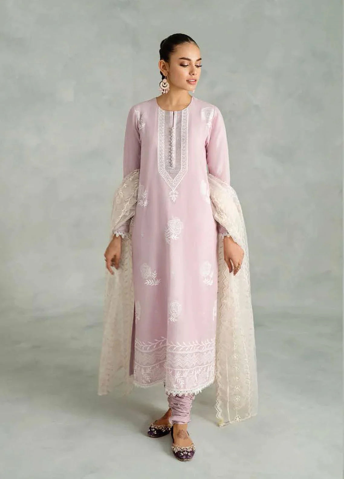 Cross Stitch Embroidered Lawn Suits Unstitched 3 Piece CS23EL 11 Perse Aura - Eid Collection Brand Mafia by Zonash