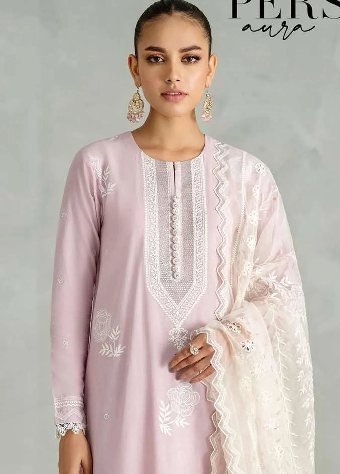 Cross Stitch Embroidered Lawn Suits Unstitched 3 Piece CS23EL 11 Perse Aura - Eid Collection Brand Mafia by Zonash