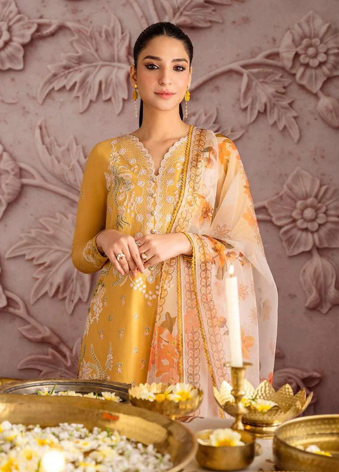 Cross Stitch Embroidered Lawn Suits Unstitched 3 Piece CS23EL 16 Vigour Floret - Eid Collection Brand Mafia by Zonash