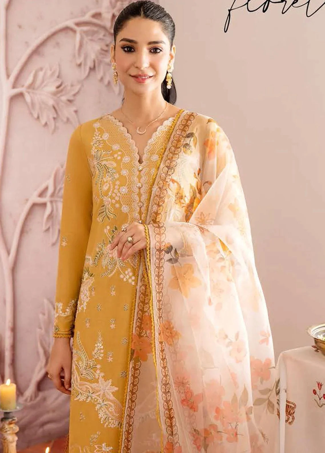 Cross Stitch Embroidered Lawn Suits Unstitched 3 Piece CS23EL 16 Vigour Floret - Eid Collection Brand Mafia by Zonash