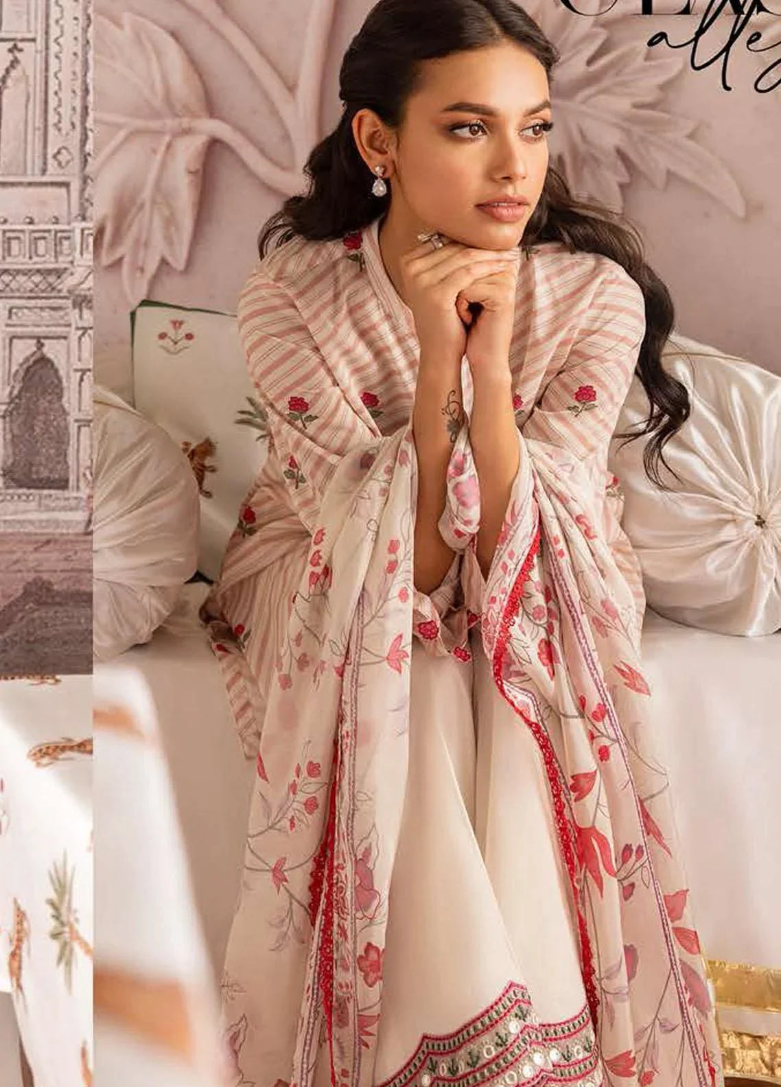 Cross Stitch Embroidered Lawn Suits Unstitched 3 Piece CS23EL 17 Classic Alley - Eid Collection Brand Mafia by Zonash