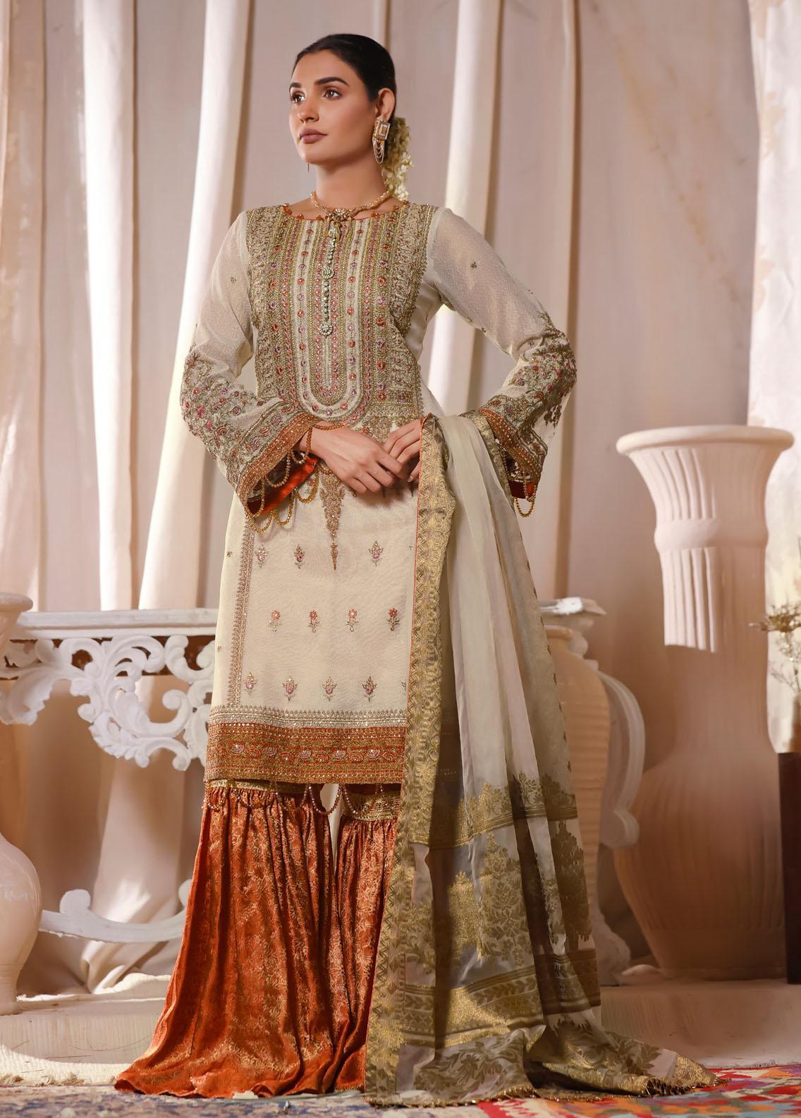 Gul-e-Mehnaaz By Hadia Eman Unstitched 3 Piece Embroidered Chiffon Suits HE22GM HEC-10 - Luxury Collection