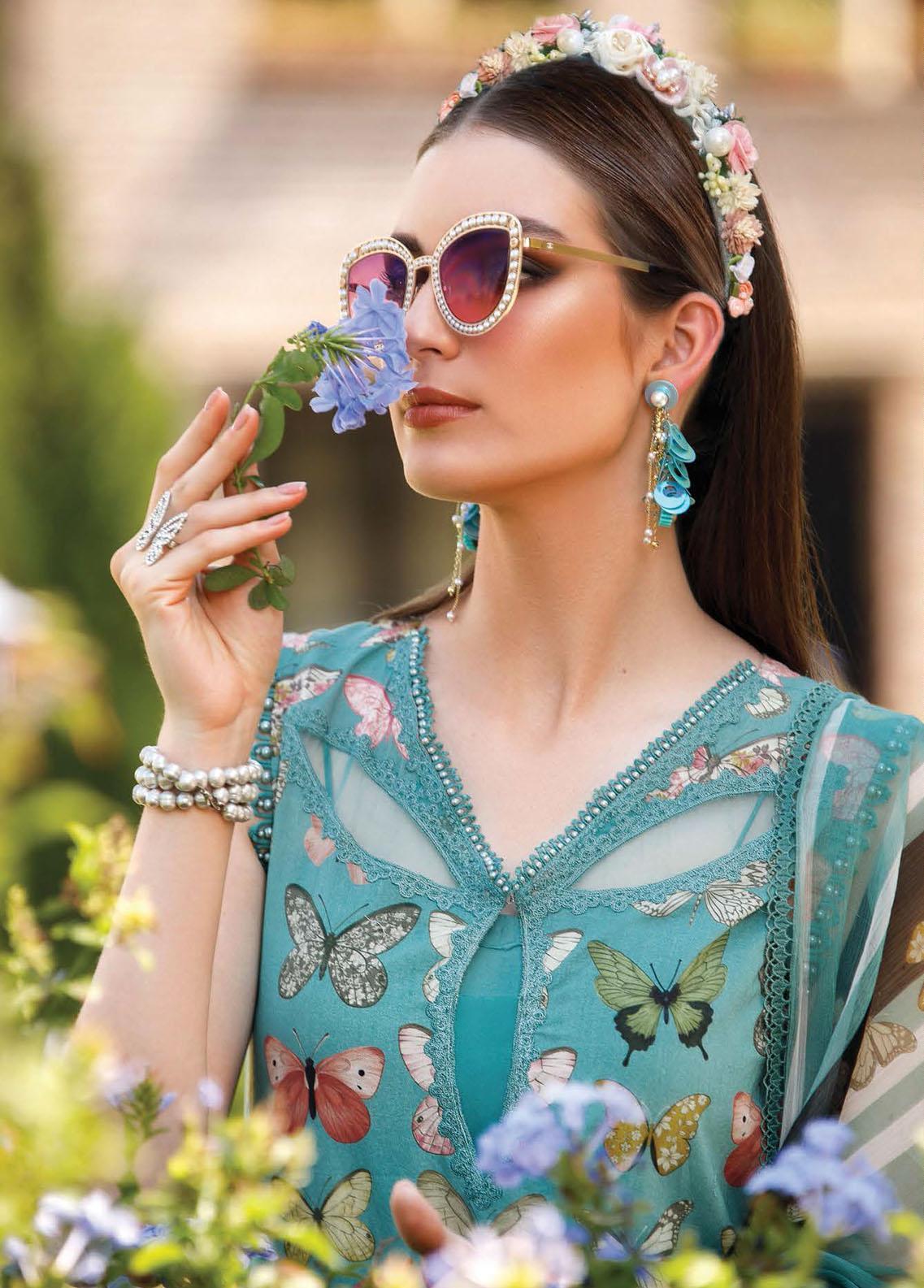 Mprints By Maria B Printed Lawn Suits Unstitched 3 Piece MB23MP 1A - Summer Collection Brand Mafia by Zonash