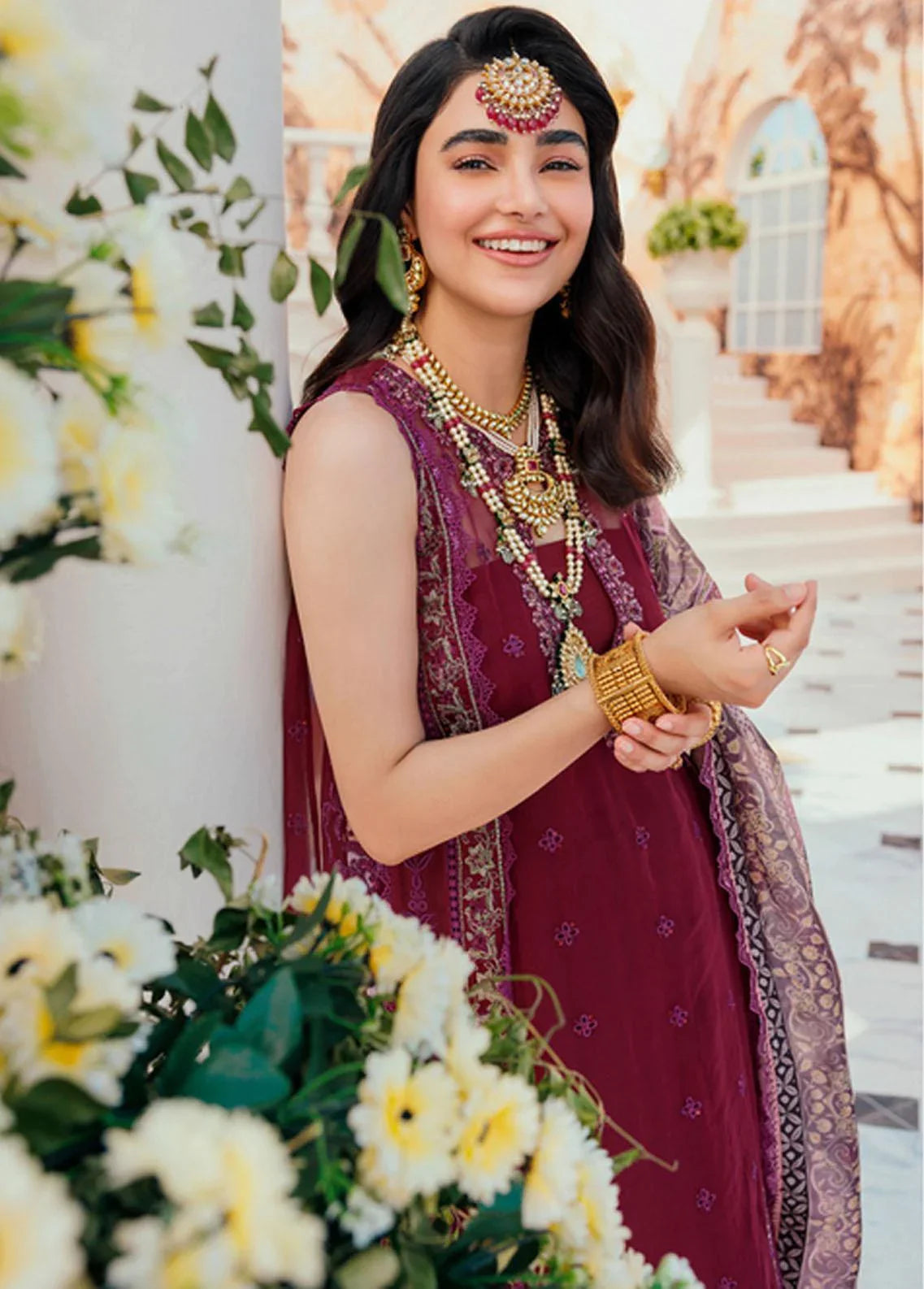 Noor By Saadia Asad Embroidered Chiffon Unstitched 3 Piece Suits - D6 Brand Mafia by Zonash