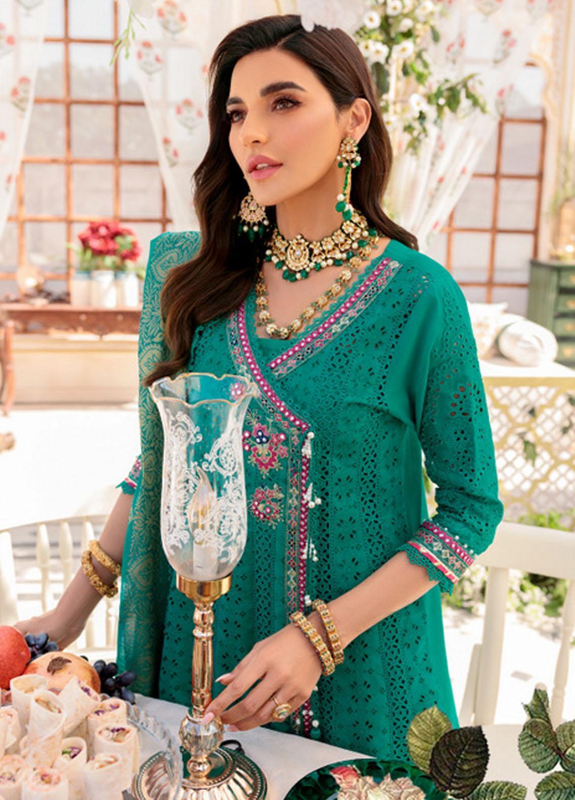 Noor by Sadia Asad Embroidered Lawn Suits Unstitched 3 Piece Chikankari Lawn NSA22E D8B - Eid Collection Brand Mafia by Zonash