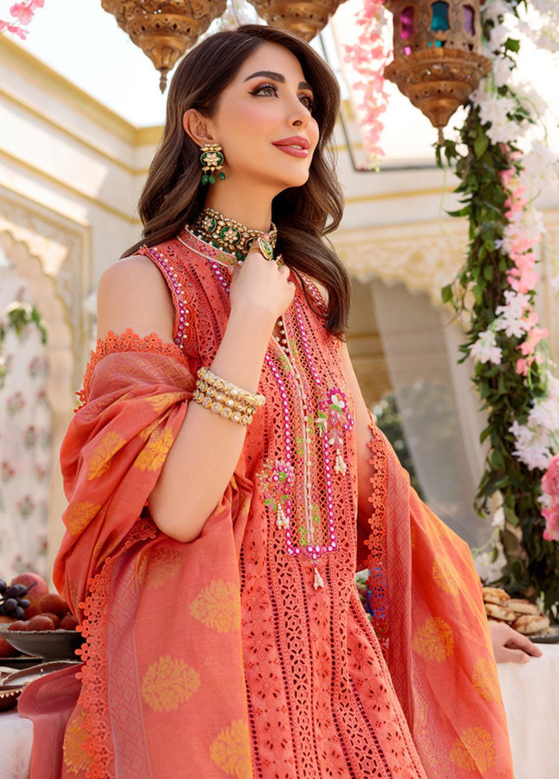 Noor by Sadia Asad Embroidered Lawn Suits Unstitched 3 Piece NSA22E D8A - Eid Collection Brand Mafia by Zonash