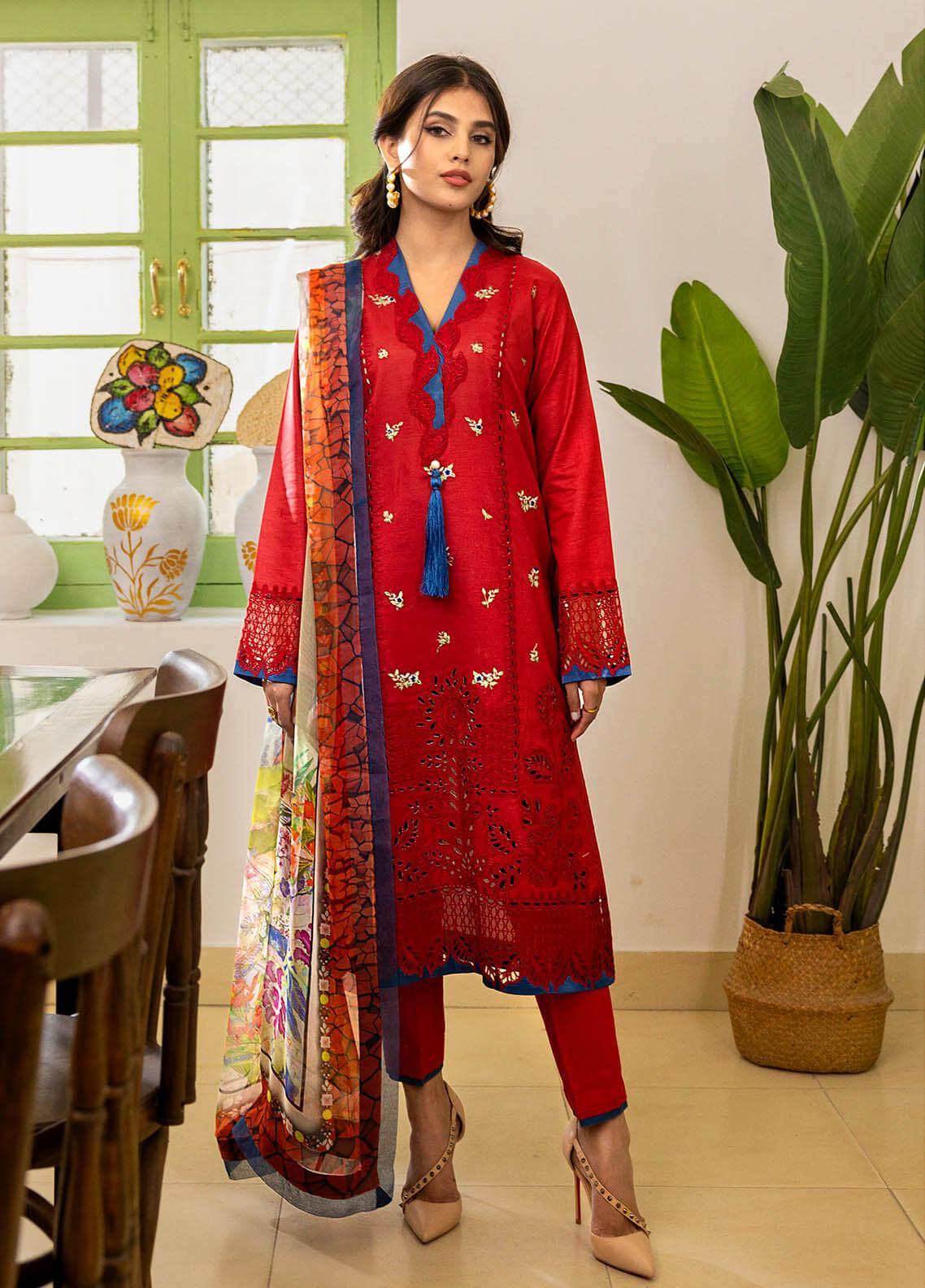 Roheenaz Embroidered Lawn Suits Unstitched 3 Piece 01-B Shiza - Summer Collection Brand Mafia by Zonash