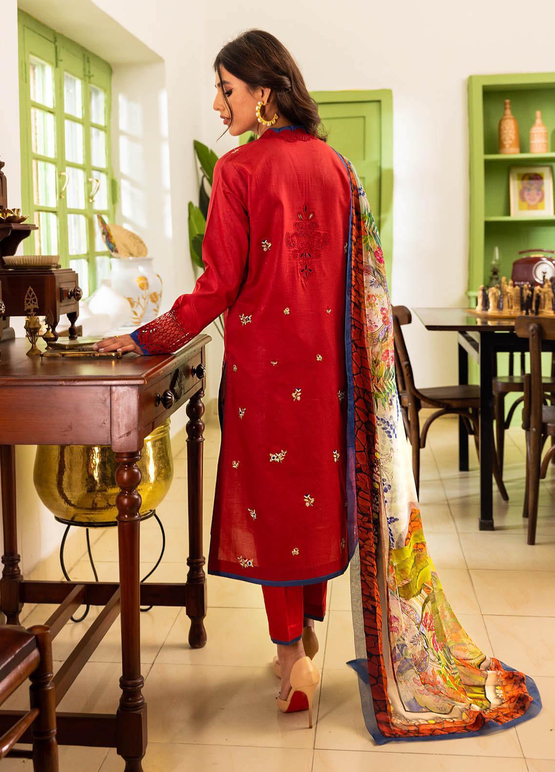 Roheenaz Embroidered Lawn Suits Unstitched 3 Piece 01-B Shiza - Summer Collection Brand Mafia by Zonash