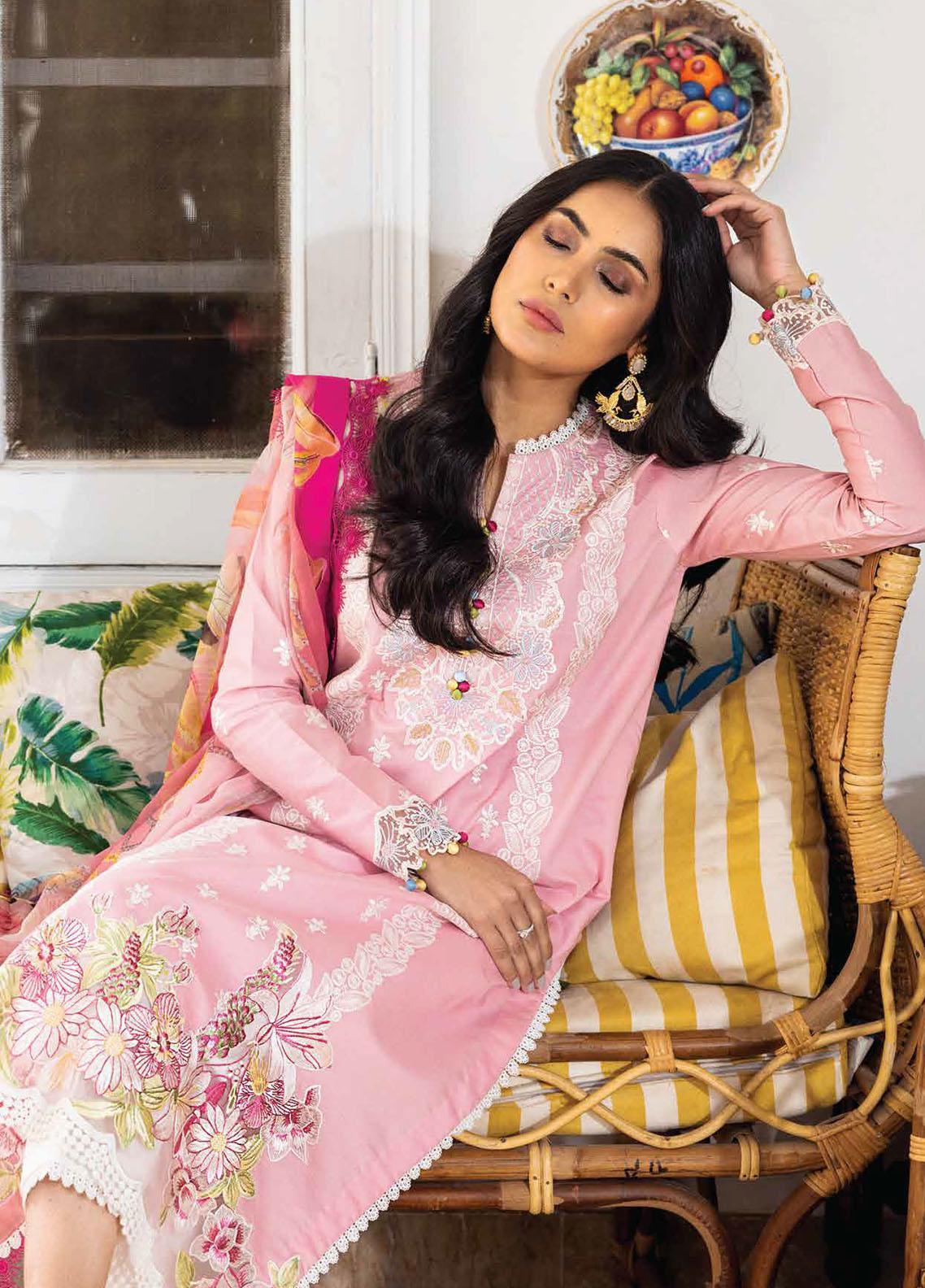 Roheenaz Embroidered Lawn Suits Unstitched 3 Piece 04-B Malaeka - Summer Collection Brand Mafia by Zonash
