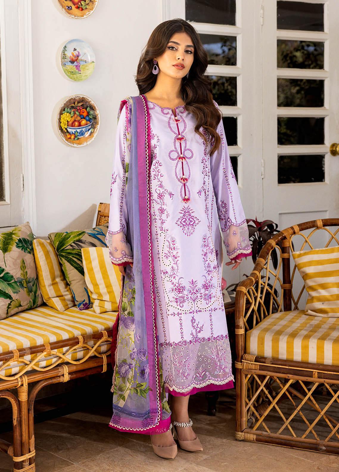 Roheenaz Embroidered Lawn Suits Unstitched 3 Piece 05-A Pernian - Summer Collection Brand Mafia by Zonash