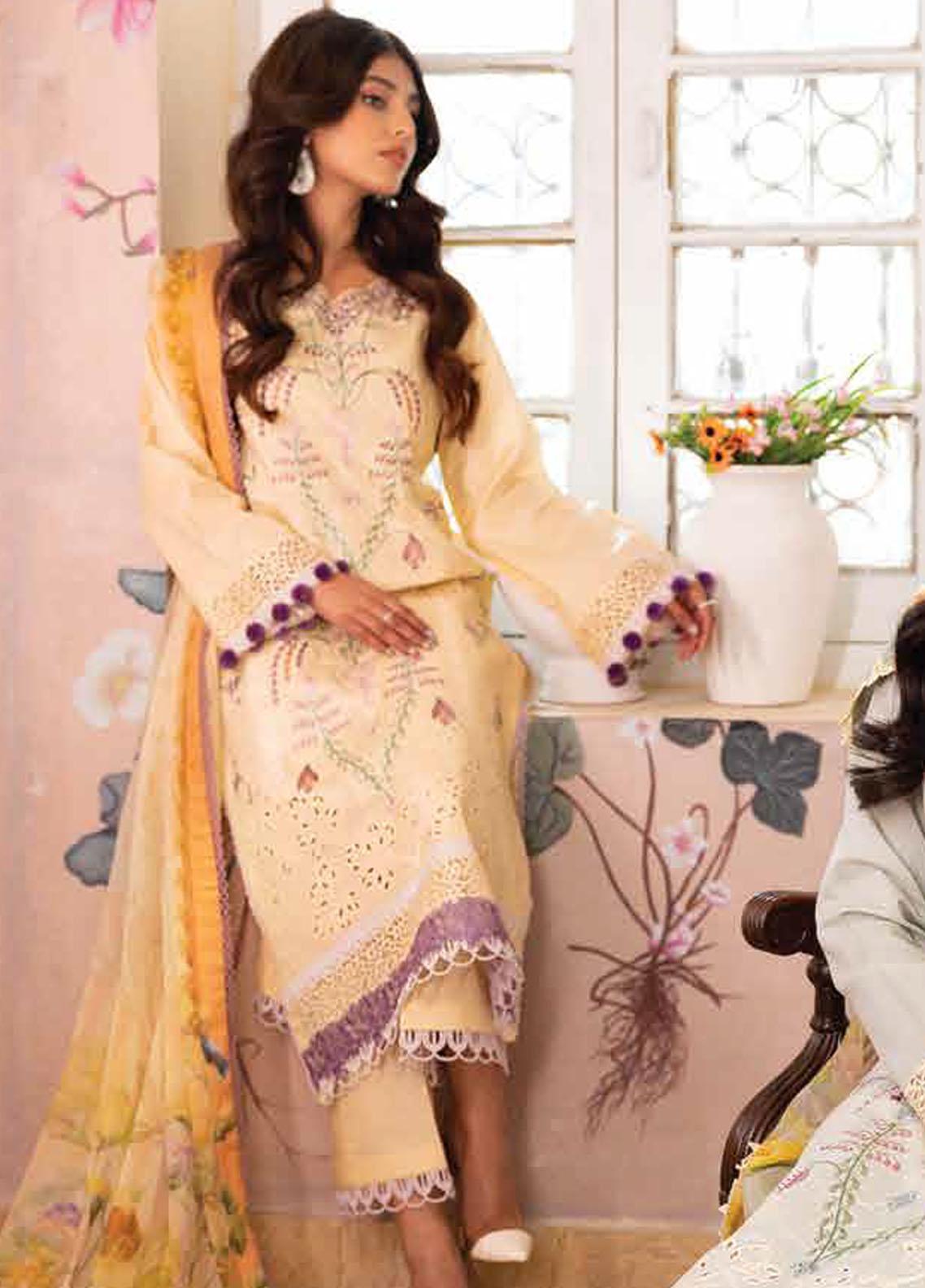 Roheenaz Embroidered Lawn Suits Unstitched 3 Piece 07-B Shanza - Summer Collection Brand Mafia by Zonash
