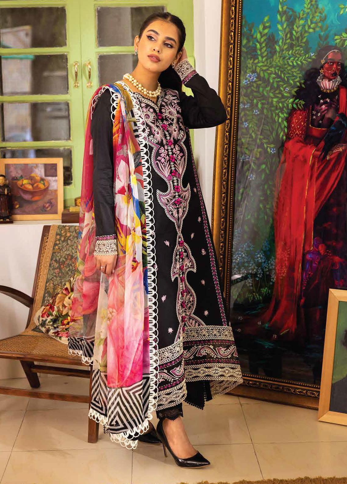 Roheenaz Embroidered Lawn Suits Unstitched 3 Piece 08-B Rani - Summer Collection Brand Mafia by Zonash