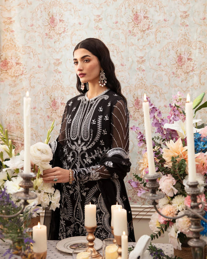 Ayzel By Afrozeh Unstitched 3 Piece Embroidered Chiffon Suit AAF24TW ADK-V1-06 Esme - Luxury Collection Brand Mafia by Zonash