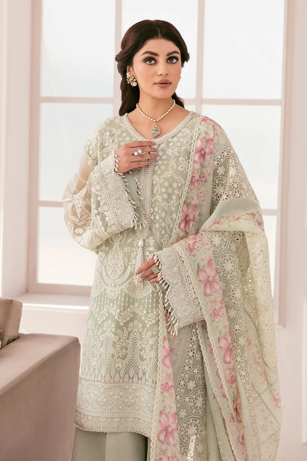 Baroque Chantelle Unstitched 3 Piece Embroidered Chiffon Suit Vol 11-01 Brand Mafia by Zonash