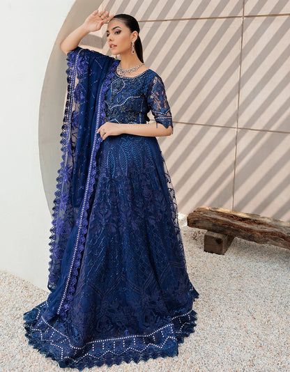Belle Robe by Emaan Adeel Unstitched 2 Piece Embroidered Net Suit BREA22-5 BL-510 - Luxury Collection Brand Mafia by Zonash