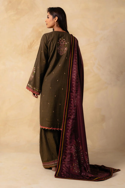 Coco By Zara Shahjahan Unstitched 3 Piece Embroidered Khaddar Suit CZS23W 2A - Winter Collection Brand Mafia by Zonash