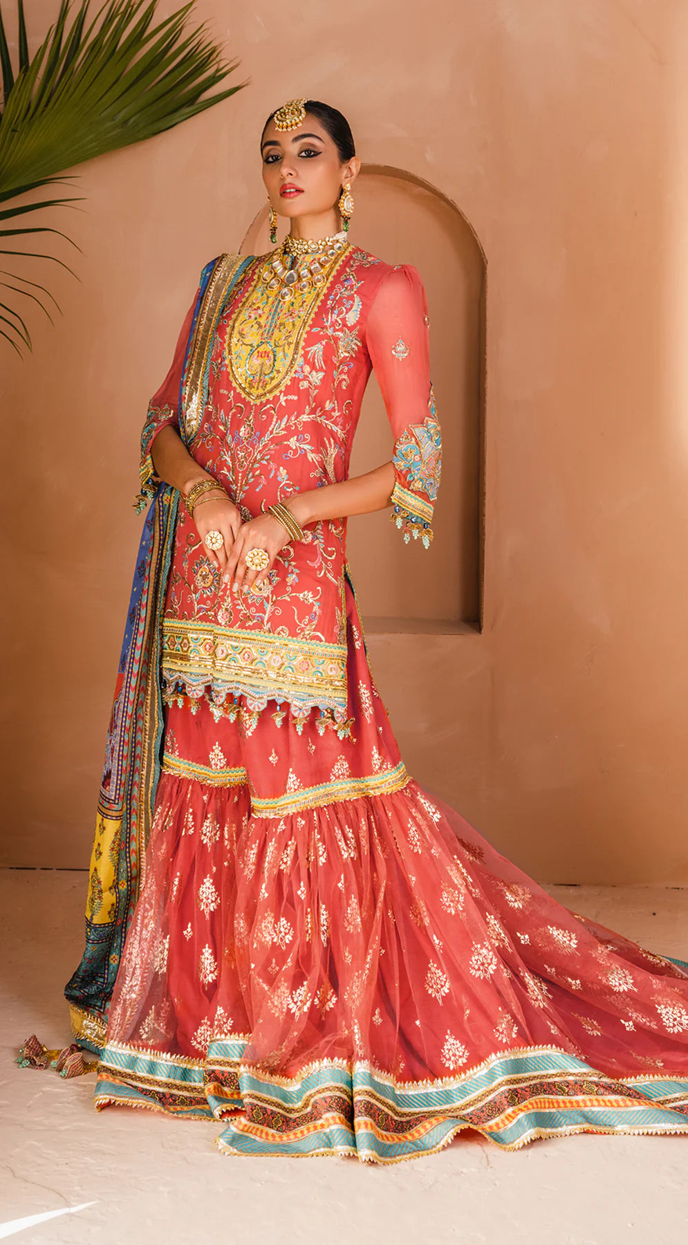Dhanak By Anaya Unstitched 3 Piece Embroidered Chiffon AKM22-04 Tehseen - Wedding Collection Brand Mafia by Zonash