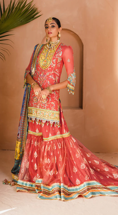 Dhanak By Anaya Unstitched 3 Piece Embroidered Chiffon AKM22-04 Tehseen - Wedding Collection Brand Mafia by Zonash