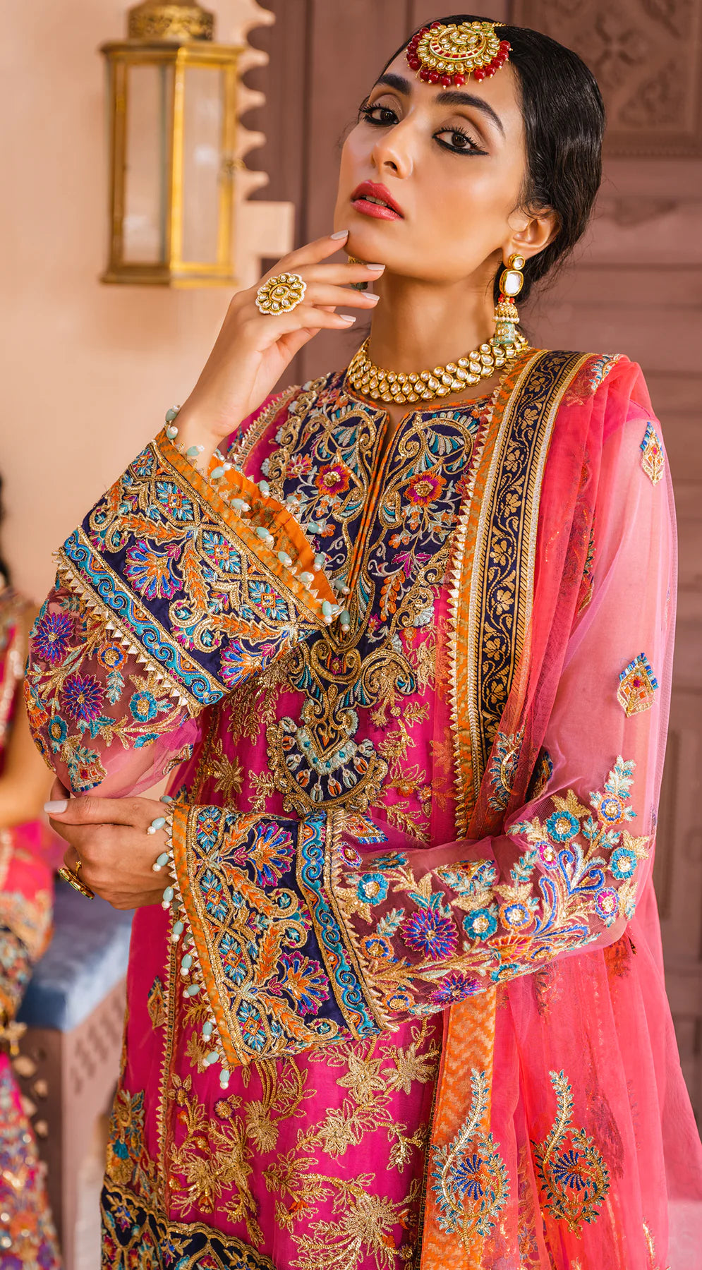 Dhanak By Anaya Unstitched 3 Piece Embroidered Chiffon Suits AKM22-02 Jahanara - Wedding Collection Brand Mafia by Zonash