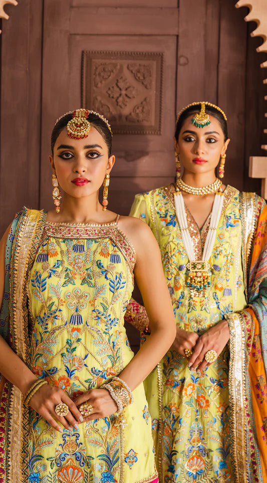 Dhanak By Anaya Unstitched 3 Piece Embroidered Chiffon Suits AKM22-05 Shazmeen - Wedding Collection Brand Mafia by Zonash