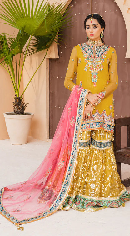 Dhanak By Anaya Unstitched 3 Piece Embroidered Chiffon Suits AKM22-06 Sehar - Wedding Collection Brand Mafia by Zonash