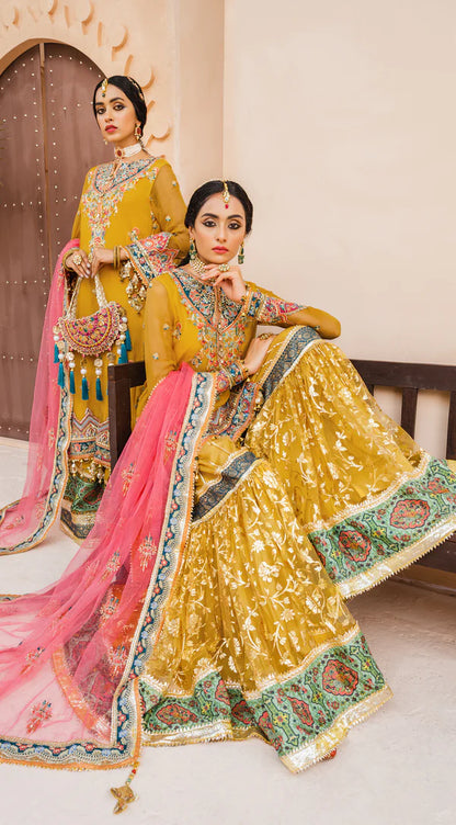 Dhanak By Anaya Unstitched 3 Piece Embroidered Chiffon Suits AKM22-06 Sehar - Wedding Collection Brand Mafia by Zonash