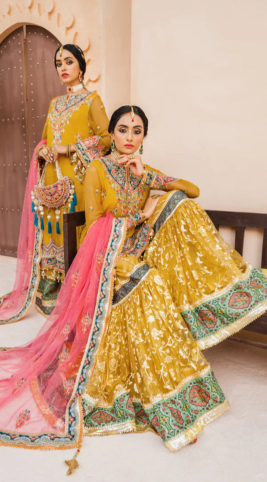 Dhanak By Anaya Unstitched 3 Piece Embroidered Chiffon Suits AKM22-06 Sehar - Wedding Collection Brand Mafia by Zonash