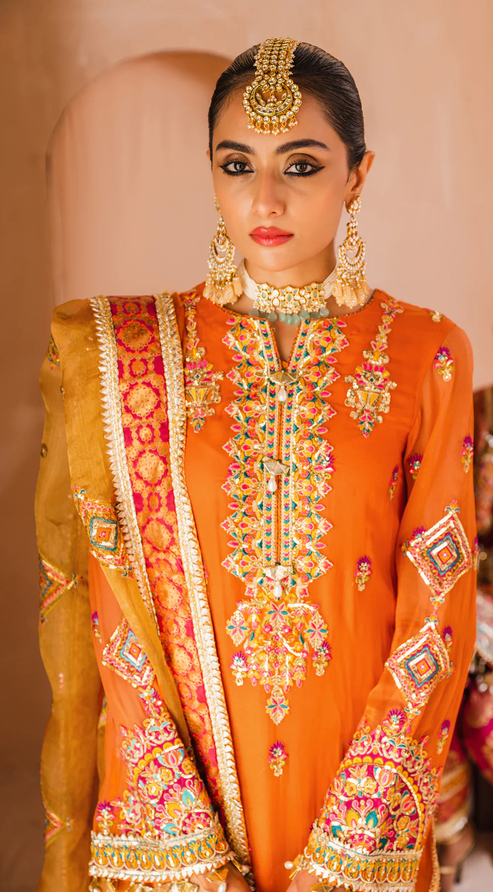 Dhanak By Anaya Unstitched 3 Piece Embroidered Chiffon Suits AKM22-07 Farheen - Wedding Collection Brand Mafia by Zonash