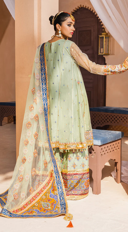 Dhanak By Anaya Unstitched 3 Piece Embroidered Chiffon Suits AKM22-08 Maham - Wedding Collection Brand Mafia by Zonash