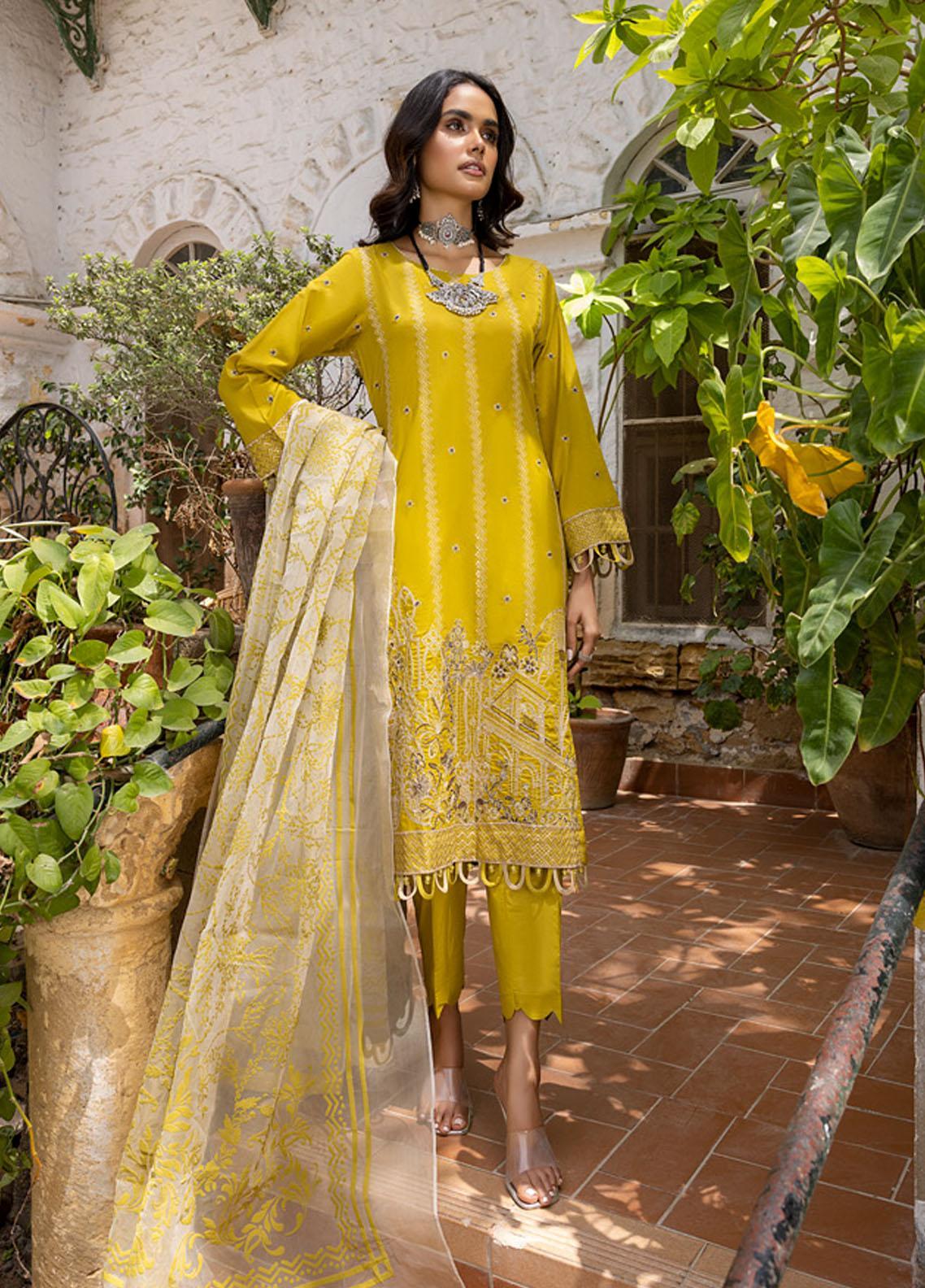 Kalyan By ZS Textiles Unstitched 3 Piece Embroidered Lawn Suit ZS23K D3 - Summer Collection Brand Mafia by Zonash
