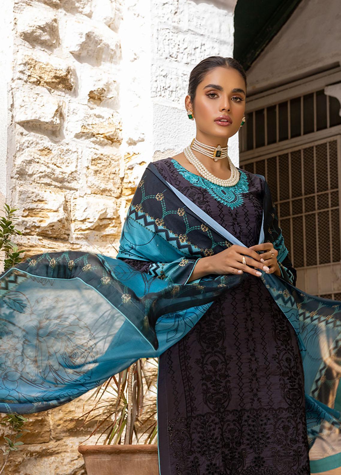 Kalyan By ZS Textiles Unstitched 3 Piece Embroidered Lawn Suit ZS23K D6 - Summer Collection Brand Mafia by Zonash